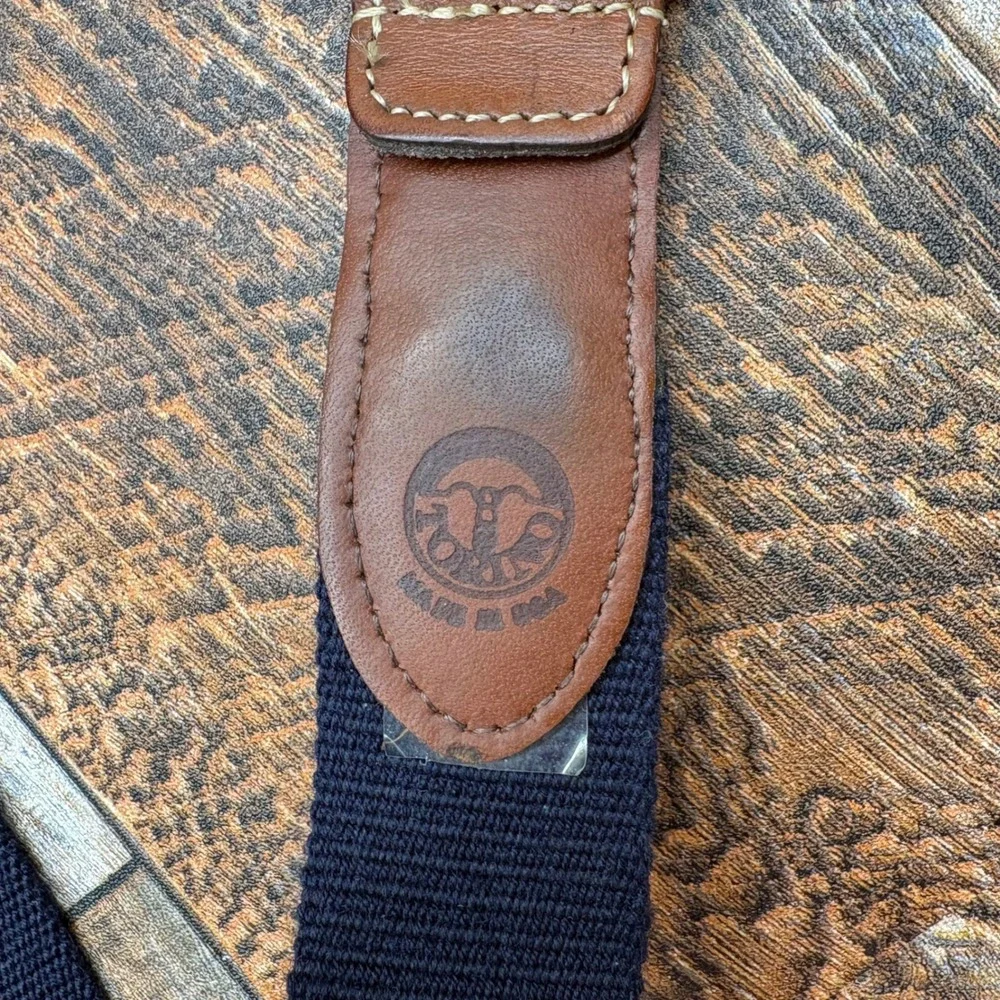 Torino Mens Belt Golf Navy Blue Webbing Leather Solid Brass Size 40